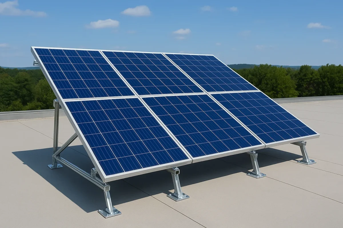 نصب استراکچر خورشیدی روی بام تخت