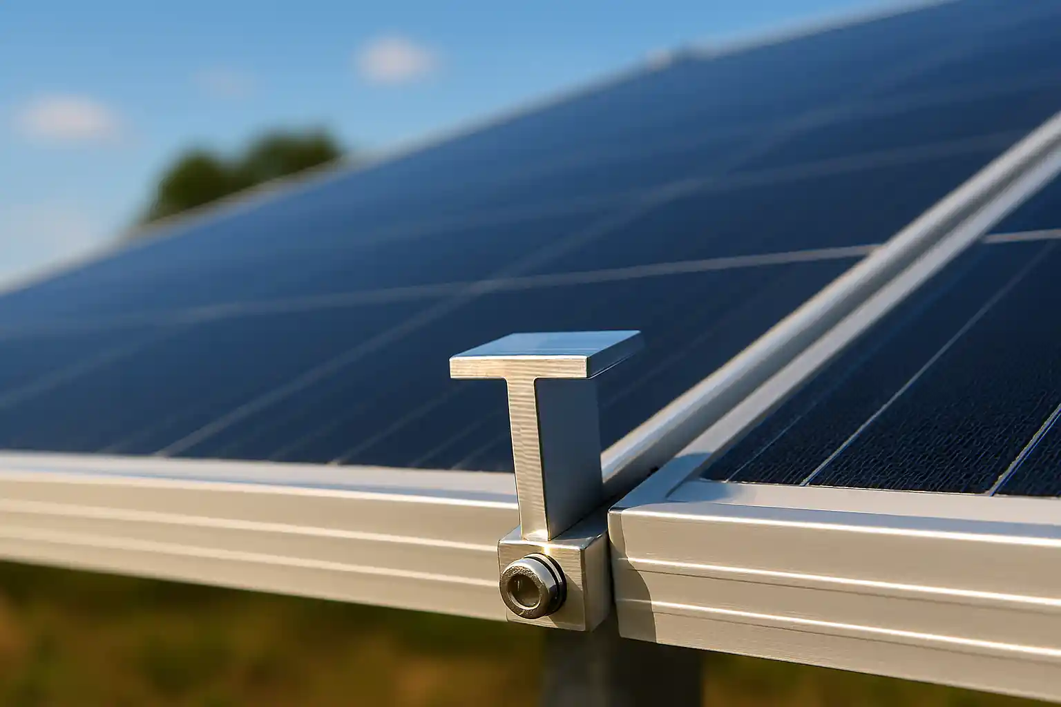 کلمپ میانی: فاصله استاندارد بین پنلهای خورشیدی را تضمین کنید