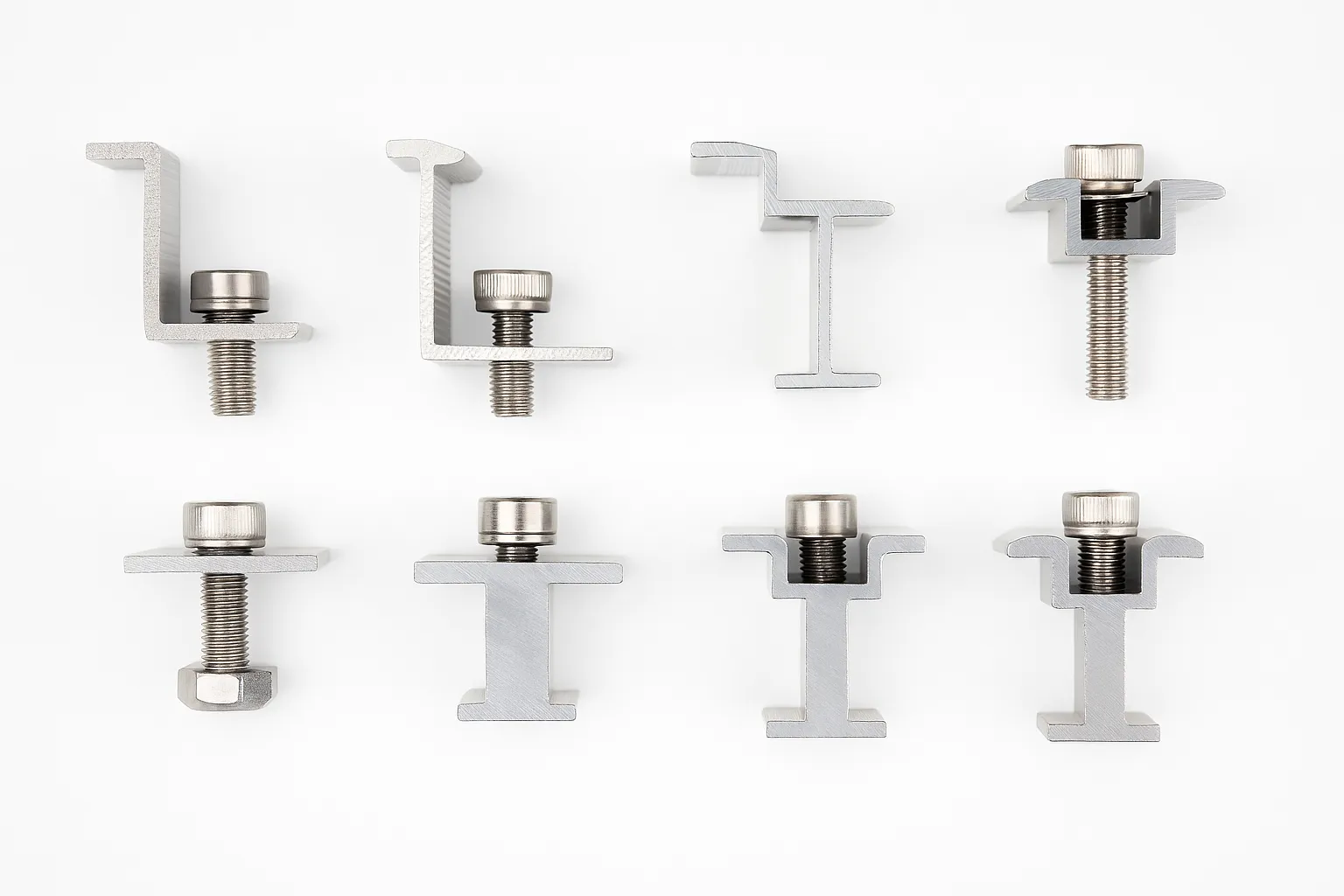 مجموعه کامل کلمپ‌های انتهایی و میانی برای نصب حرفه‌ای