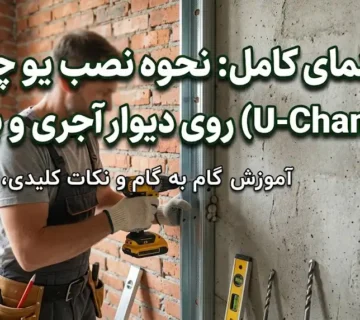 نحوه نصب یو چنل روی دیوار آجری و بتنی | راهنمای کامل اجرا، اتصالات و نکات فنی