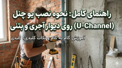 نحوه نصب یو چنل روی دیوار آجری و بتنی | راهنمای کامل اجرا، اتصالات و نکات فنی