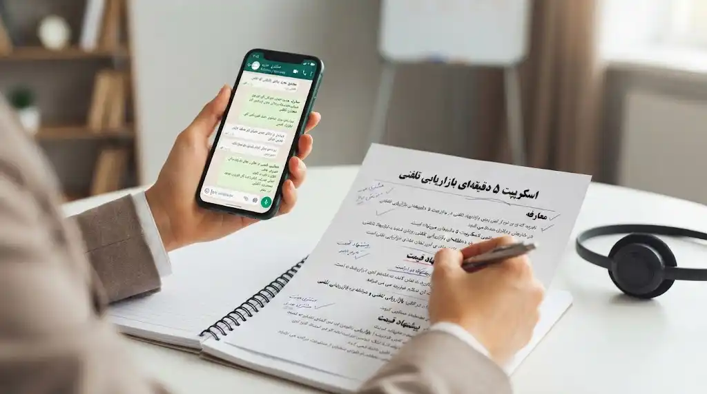 تماس تلفنی فروشنده با مشتری برای دریافت اطلاعات و استعلام قیمت