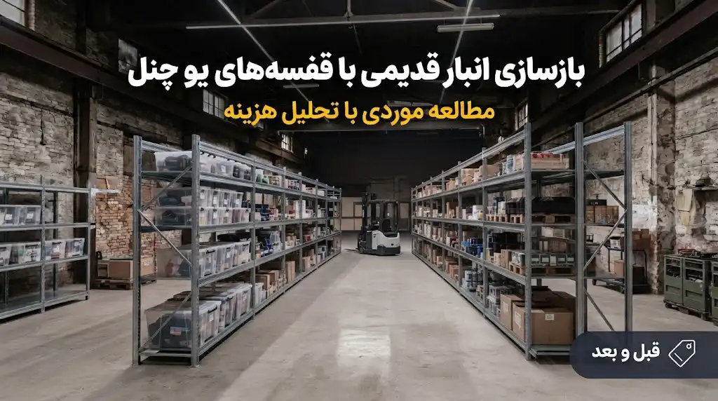 بازسازی انبار قدیمی با قفسه‌های یو چنل؛ مطالعه موردی با تحلیل هزینه قبل و بعد