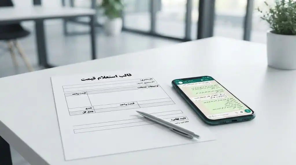 ارسال قالب استعلام قیمت محصولات در واتساپ برای مشتری