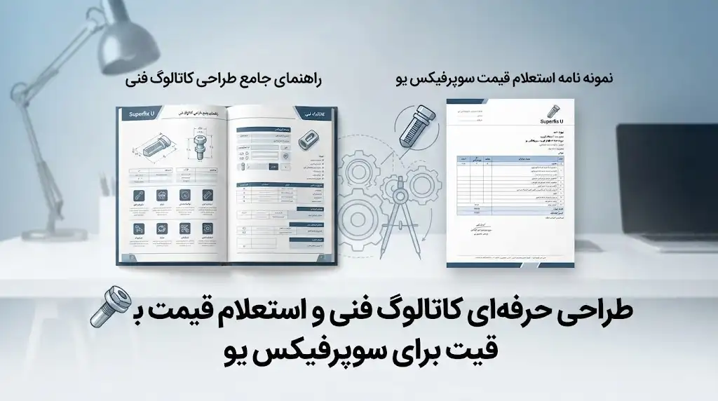 چگونه یک کاتالوگ فنی حرفه‌ای و نمونه نامه استعلام قیمت برای سوپرفیکس یو طراحی کنیم؟