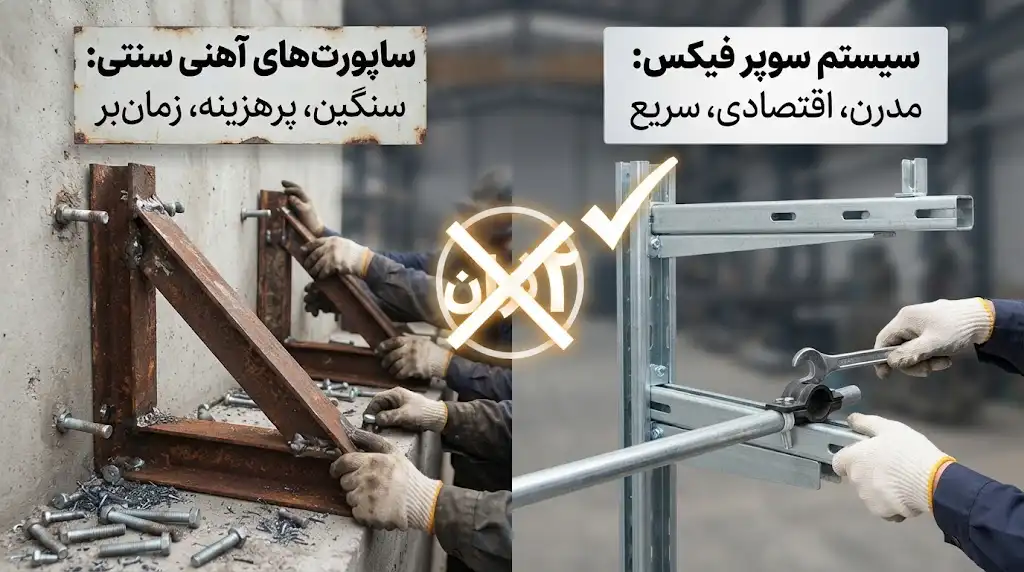 مقایسه قیمت سوپر فیکس با ساپورتهای آهنی سنتی؛ کدام گزینه اقتصادیتر است؟